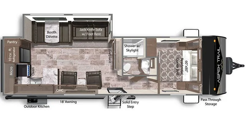 2025 Dutchmen Aspen Trail 2880RKS floor plan
