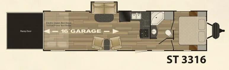 Cruiser RV Stryker ST 3316 floor plan