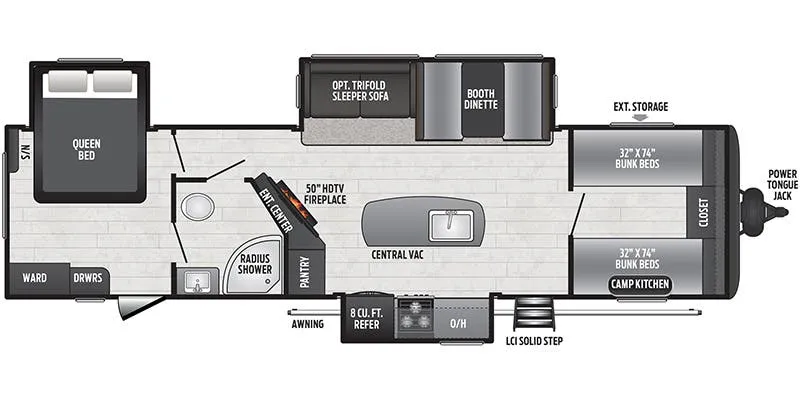 Keystone Hideout 32FBTS floor plan