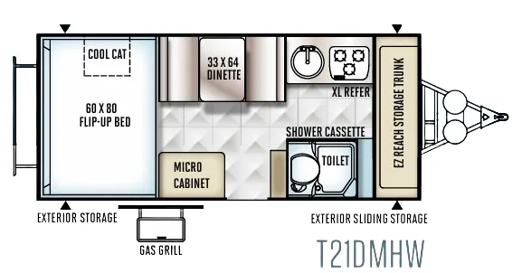 Forest River Flagstaff Hard Side T21DMHW floor plan