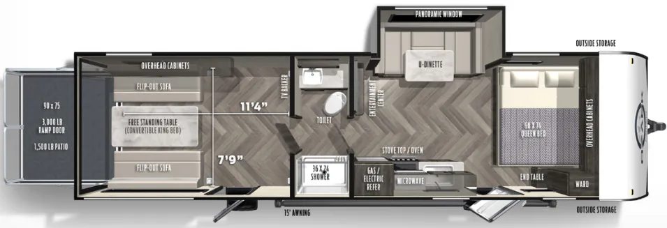Forest River Ozark 2700TH floor plan