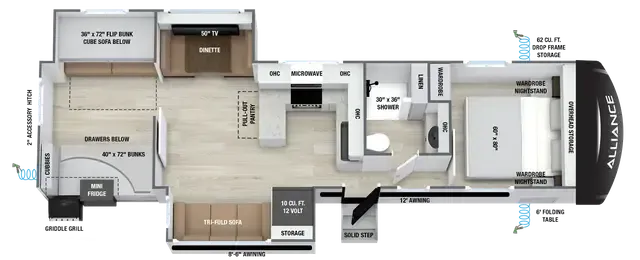 Alliance RV Delta 321BH floor plan
