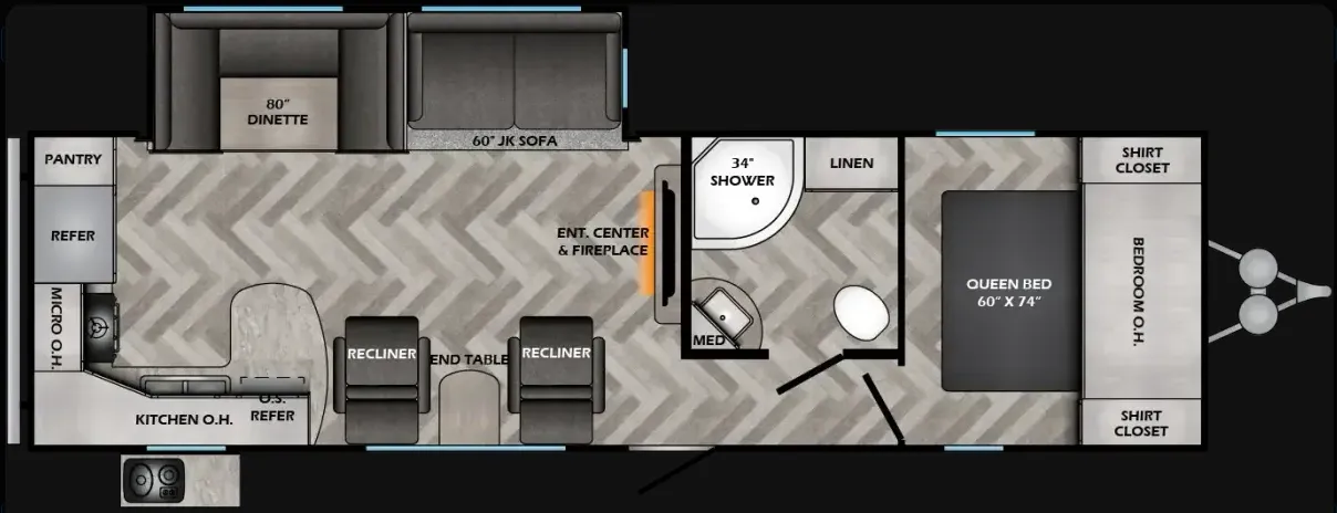 CrossRoads Zinger 280RK floor plan