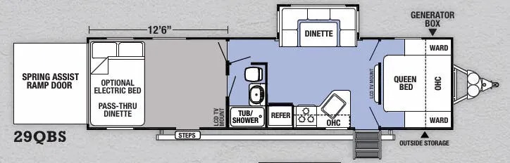 Forest River XLR Boost 29QBS floor plan