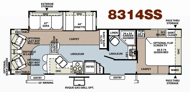 Forest River Rockwood Signature Ultra Lite 8314SS floor plan