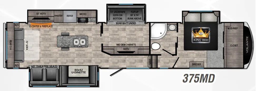 CrossRoads Volante 375MD floor plan