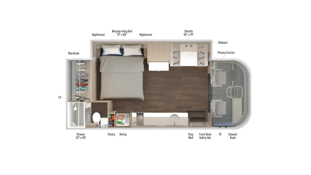 2027 Winnebago Sunflyer 28MB floor plan