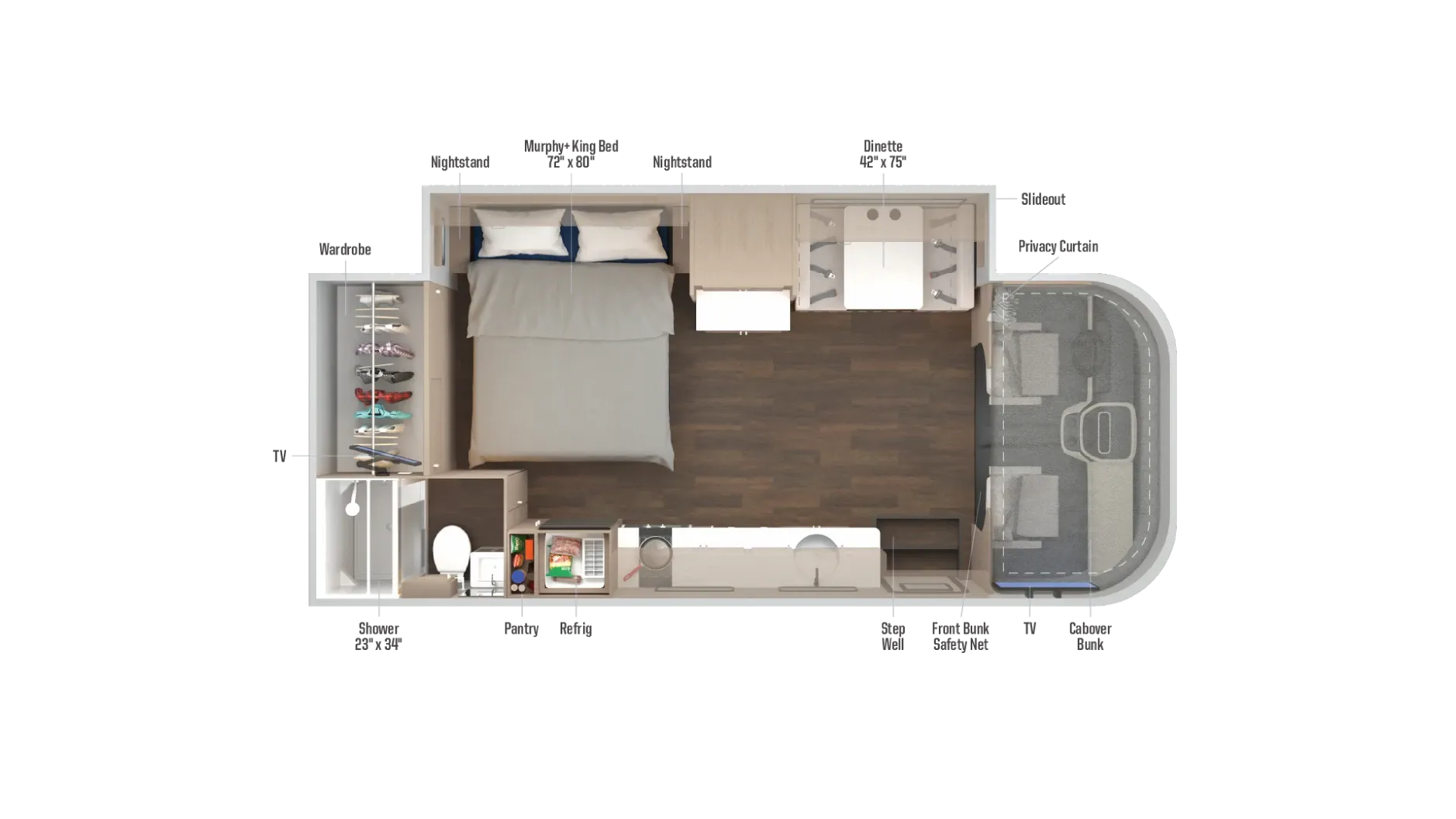 2027 Winnebago Sunflyer 28MB - Floor plan