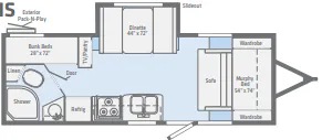 Winnebago Micro Minnie 2306BHS floor plan