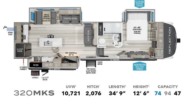Grand Design Reflection 320MKS floor plan