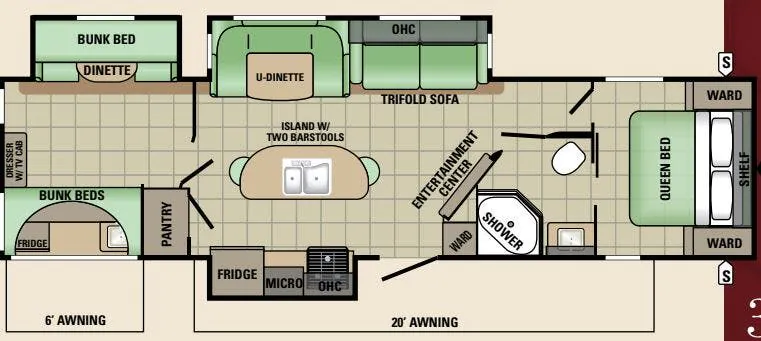 Starcraft Autumn Ridge Grand Touring 339BHTS floor plan