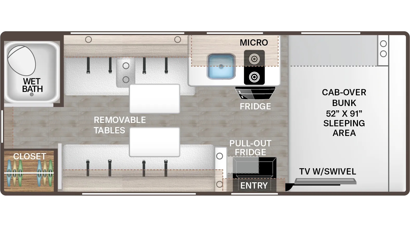 2026 Thor Motor Coach Pasadena SE SX19 Chevy - Floor plan