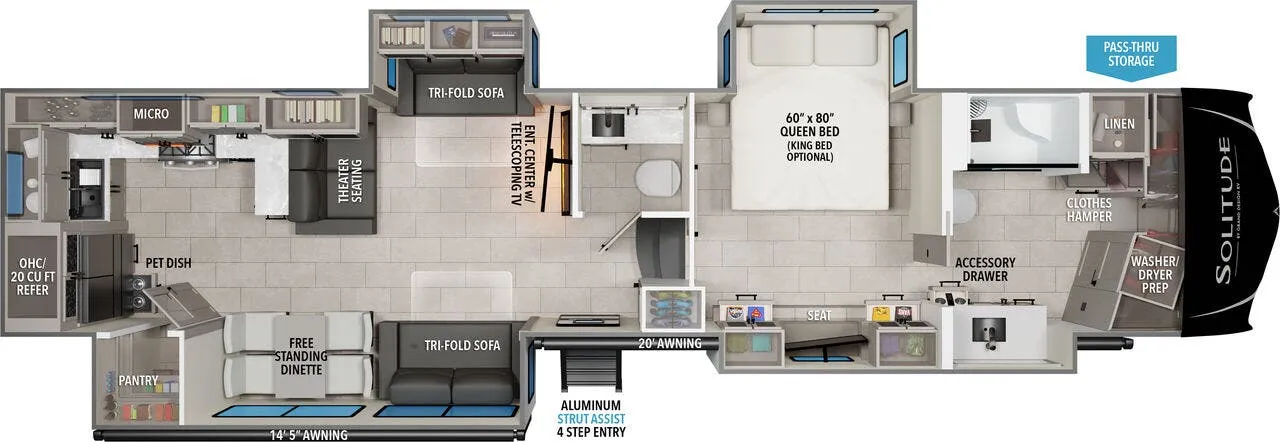 Grand Design Solitude 417KB floor plan
