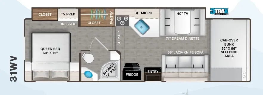 Thor Motor Coach Chateau 31WV floor plan
