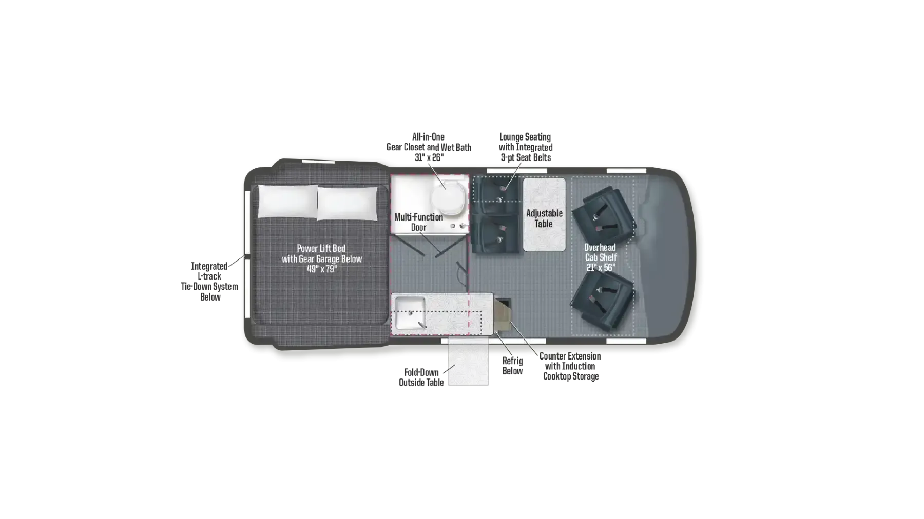 Winnebago Revel 44E floor plan