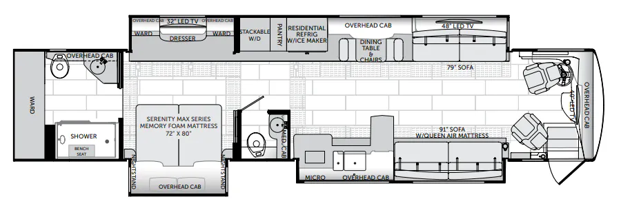 American Coach American Eagle 45A floor plan