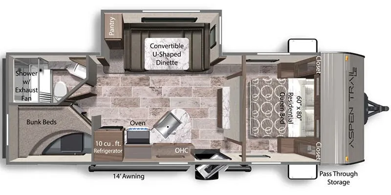 2024 Dutchmen Aspen Trail LE 23BHWE - Floor plan