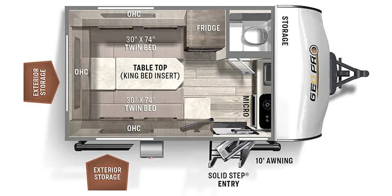 2022 Forest River Rockwood Geo Pro G15TB - Floor plan