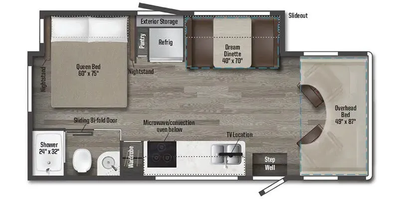 2025 Winnebago Porto 24P - Floor plan