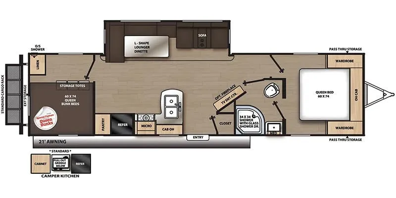 2024 Coachmen Catalina 293TQBSCK - Floor plan