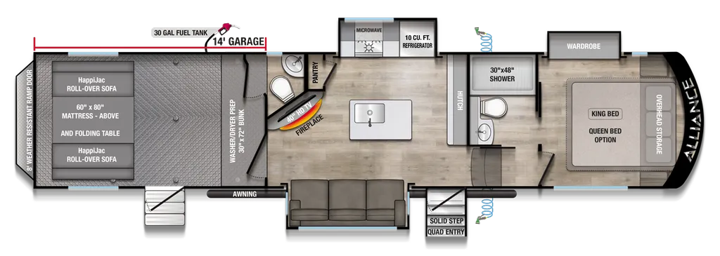 2026 Alliance RV Valor All-Access 35A14 floor plan