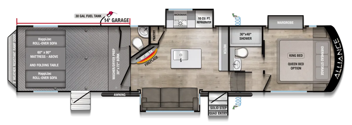 2026 Alliance RV Valor All-Access 35A14 - Floor plan