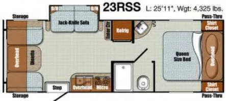 Gulf Stream Vintage Cruiser 23RSS floor plan