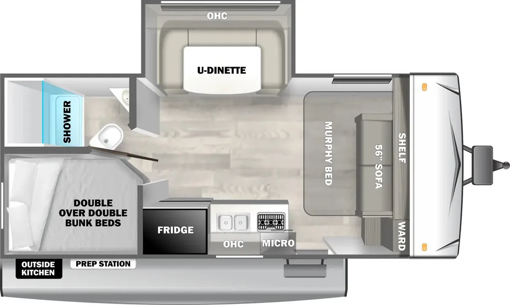 2026 Forest River EVO Select 178BHS floor plan