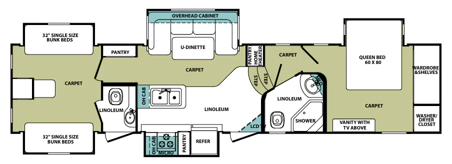 Forest River Cardinal 3802 BH floor plan