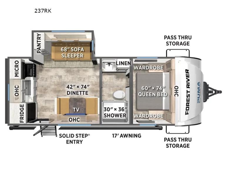 2026 Forest River Puma Tracks 237RK - Floor plan