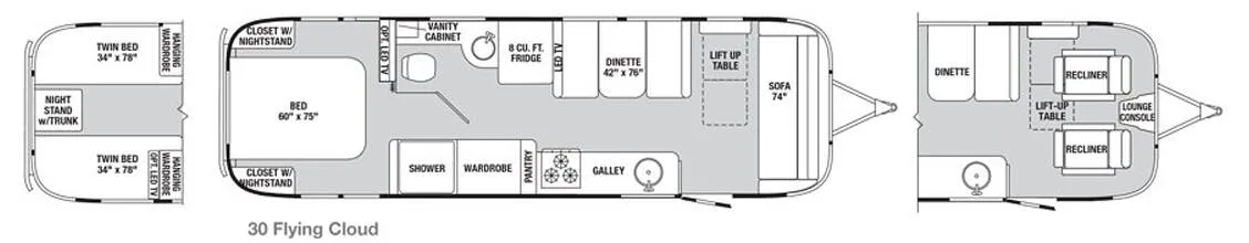 Airstream Flying Cloud 30 floor plan