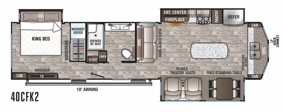 Forest River Cedar Creek Cottage 40CFK2 floor plan