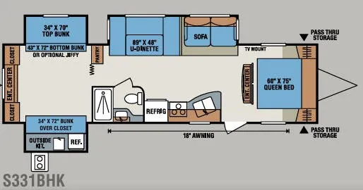 K-Z Sportsmen S331BHK exterior