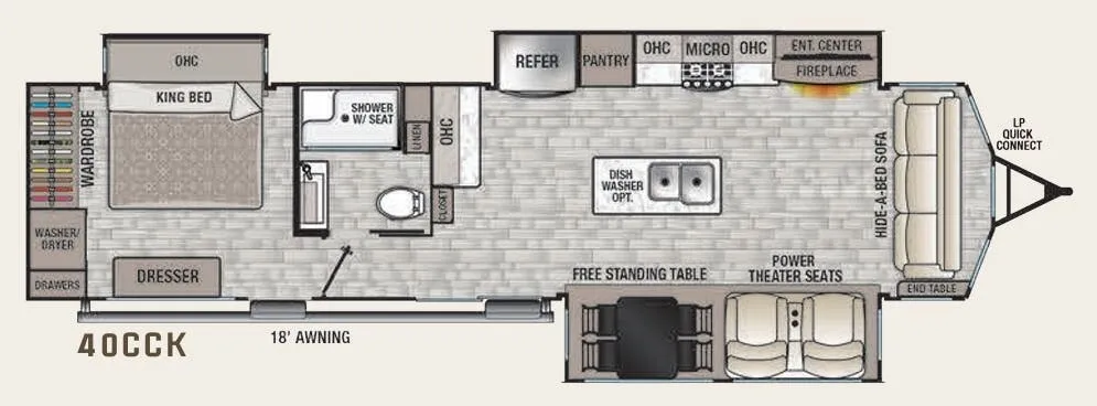 Forest River Cedar Creek Cottage 40CCK floor plan