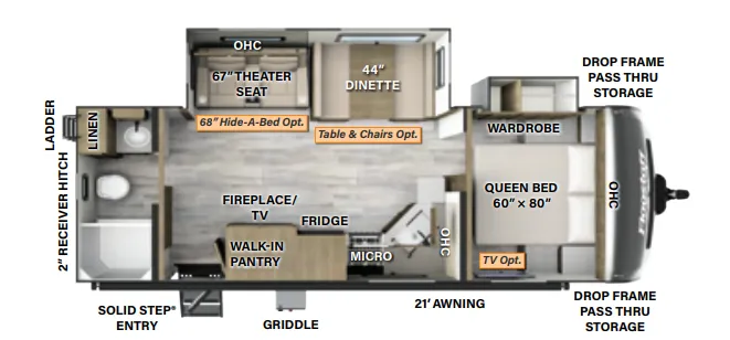 Forest River Flagstaff Super Lite 26RBWS floor plan
