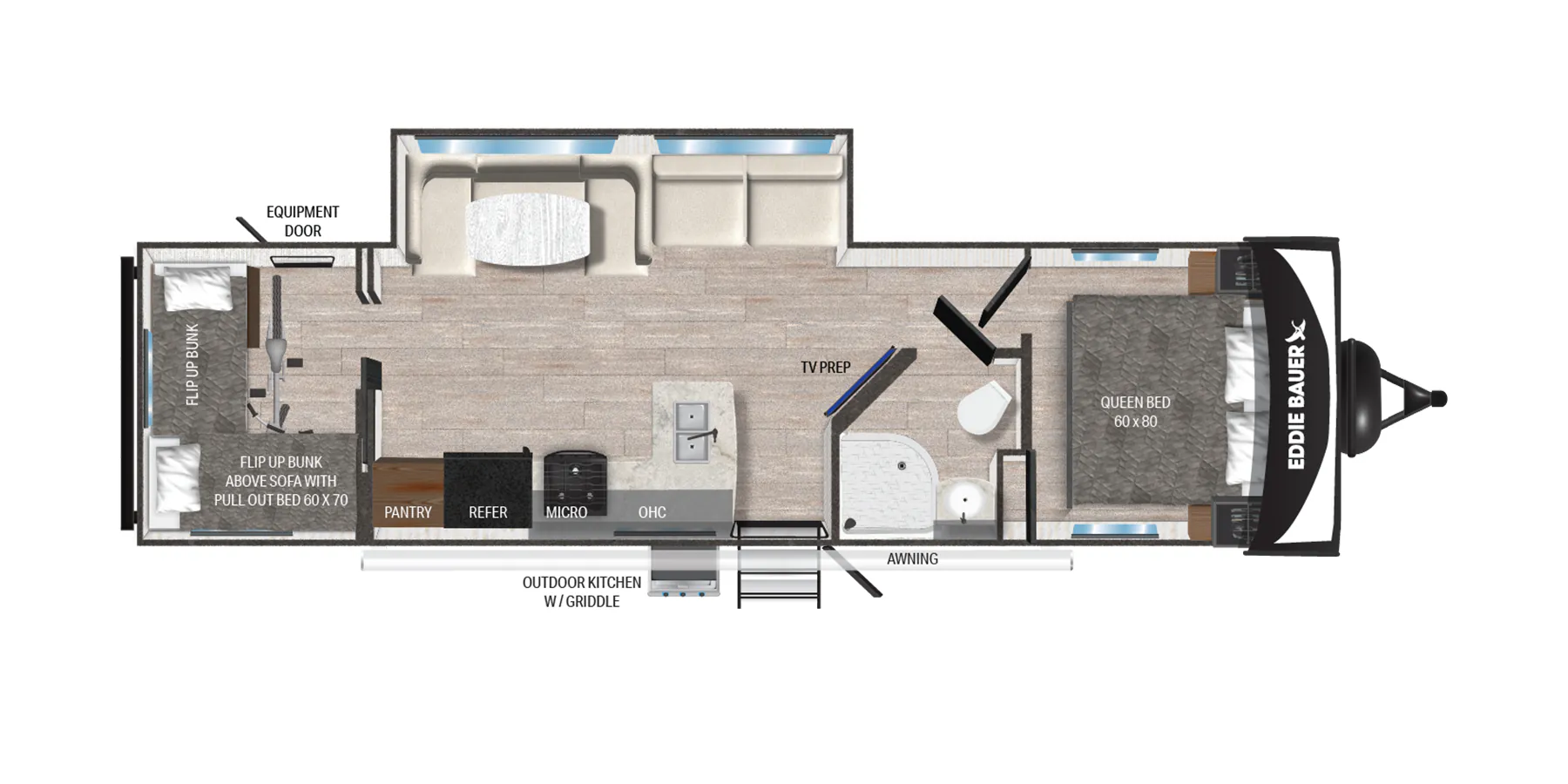 Heartland Eddie Bauer EBS 322BH floor plan