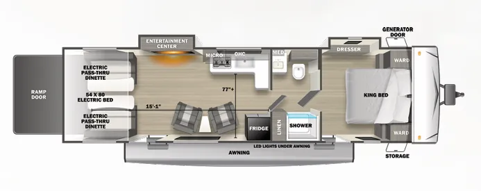 2024 Forest River Stealth 2600SLT - Floor plan