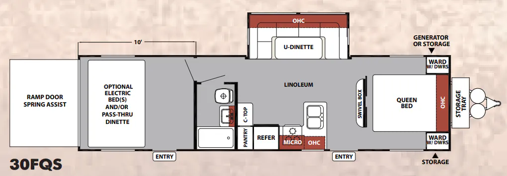 Forest River XLR Nitro 30FQS floor plan