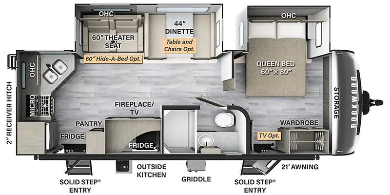 2023 Forest River Rockwood Ultra Lite 2614BS - Floor plan