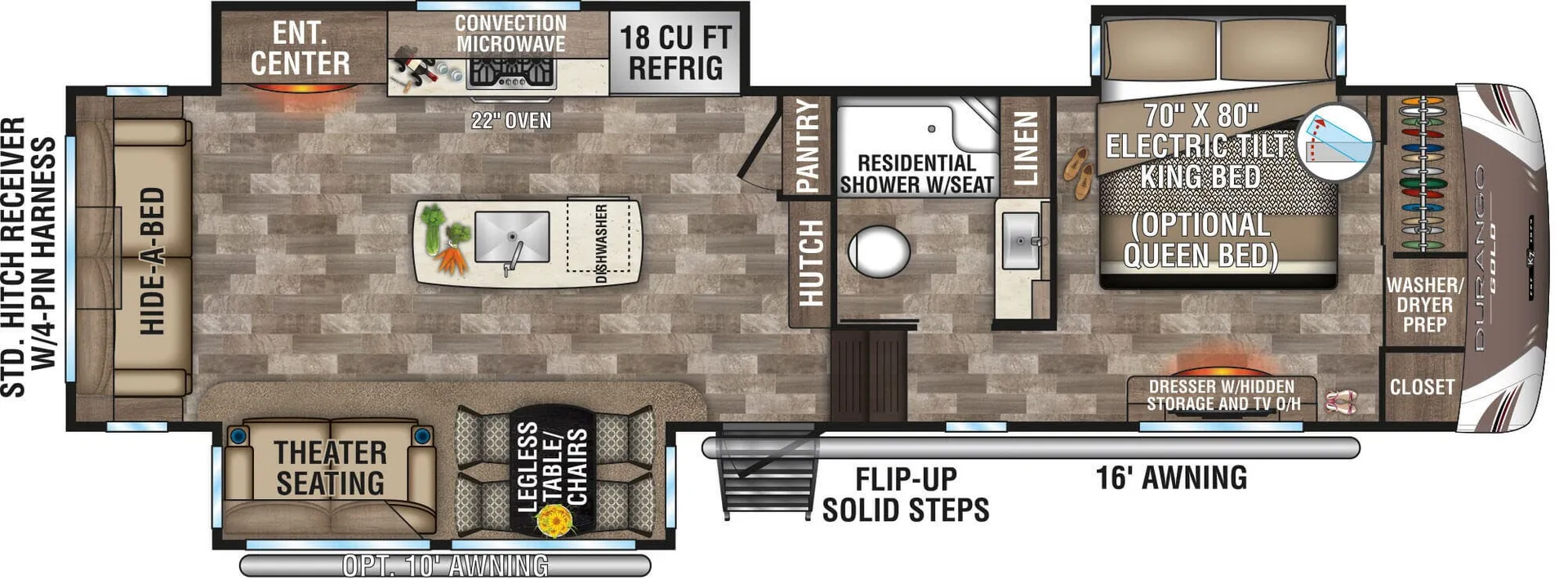 K-Z Durango Gold G356RLT floor plan