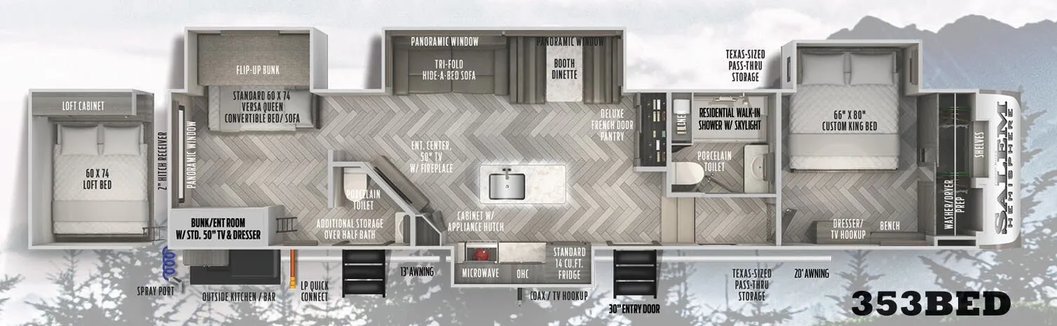 Forest River Salem Hemisphere 353BED floor plan