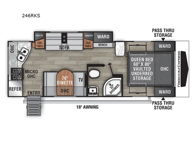 2023 Coachmen Freedom Express Ultra Lite 246RKS - Floor plan