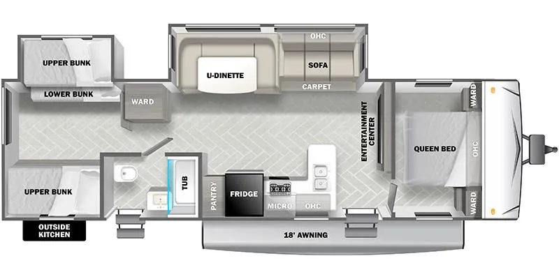 Forest River EVO Elite 3250BH floor plan