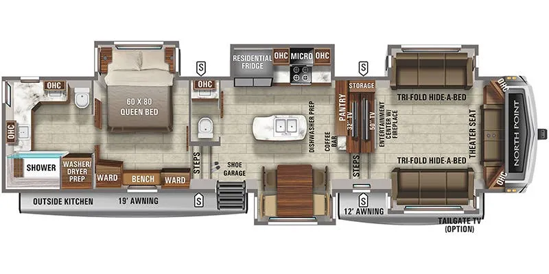 2022 Jayco North Point 382FLRB - Floor plan