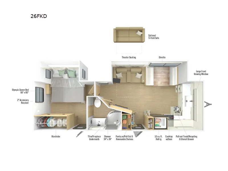 2026 Winnebago Thrive 26FKD floor plan