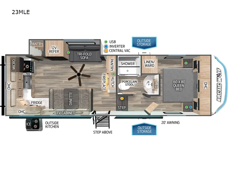 Forest River Cherokee Arctic Wolf 23MLE floor plan