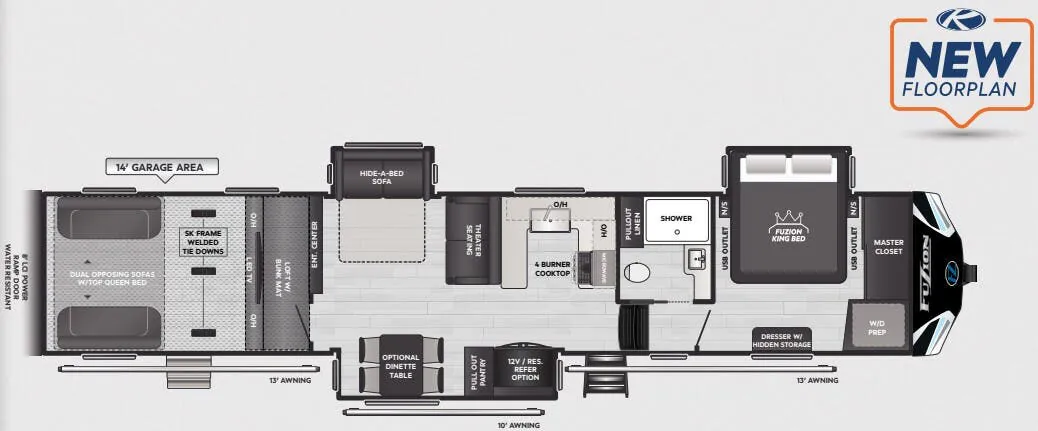 Keystone Fuzion 442 floor plan