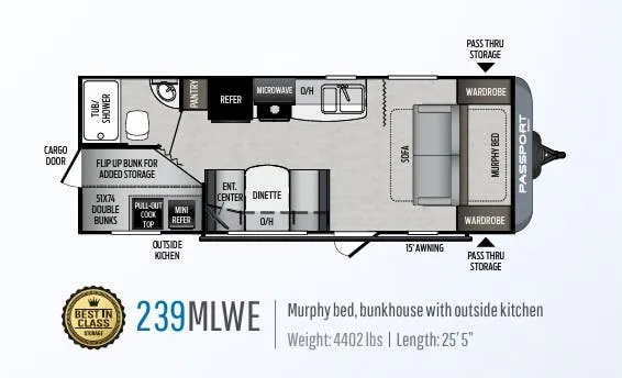 2020 Keystone Passport SL Series 239MLWE - Floor plan