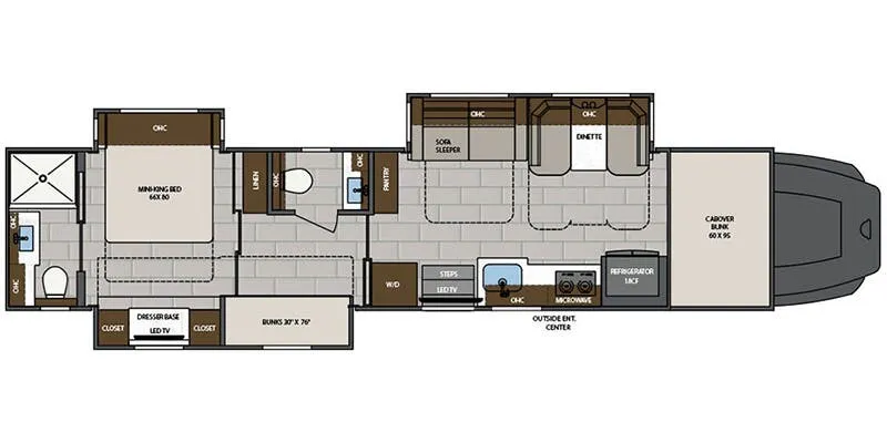 2025 Renegade RV Classic 45CBF - Floor plan
