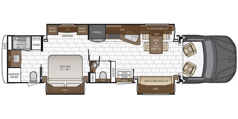 Newmar Supreme Aire 4051 floor plan